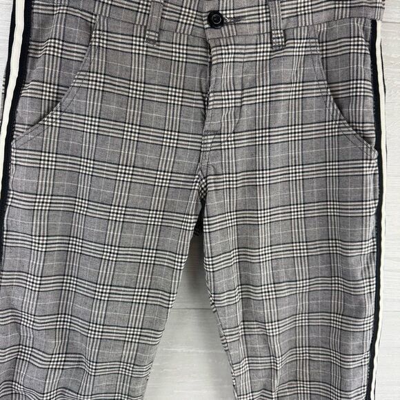 NSF Tashi Plaid Raw Hem High Rise Cropped Pants - Picture 3 of 6
